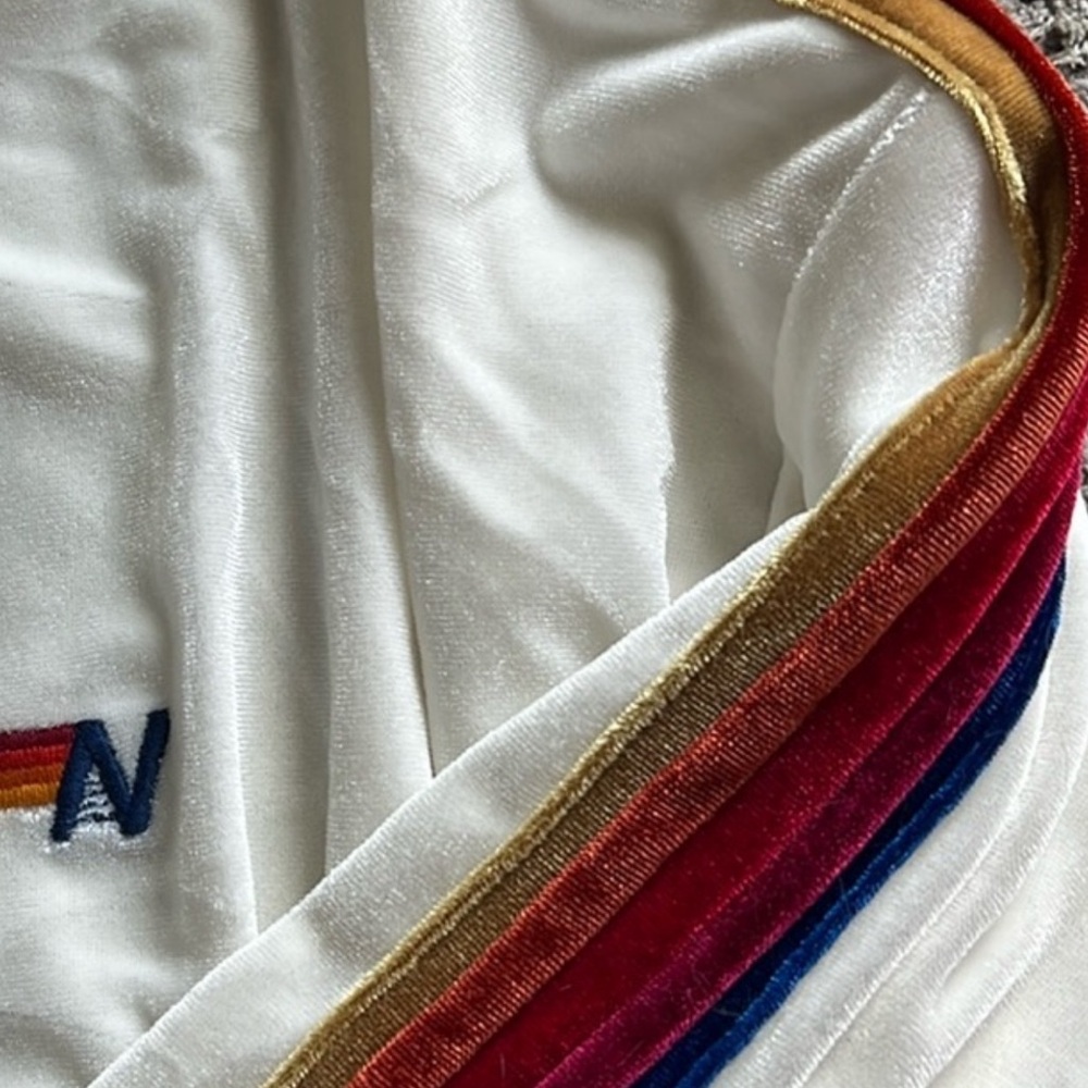 Aviator Nation white velvet rainbow set